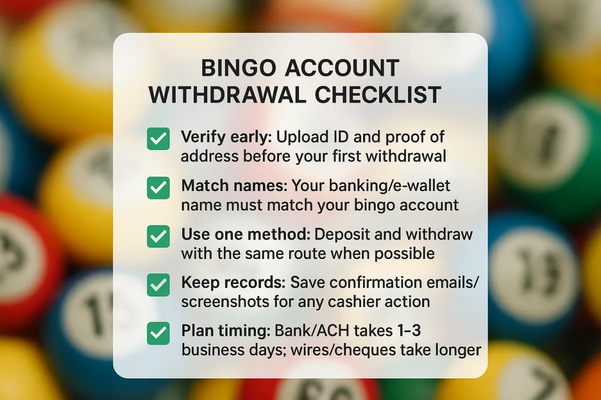 Bama bingo Alabama withdrawal checklist