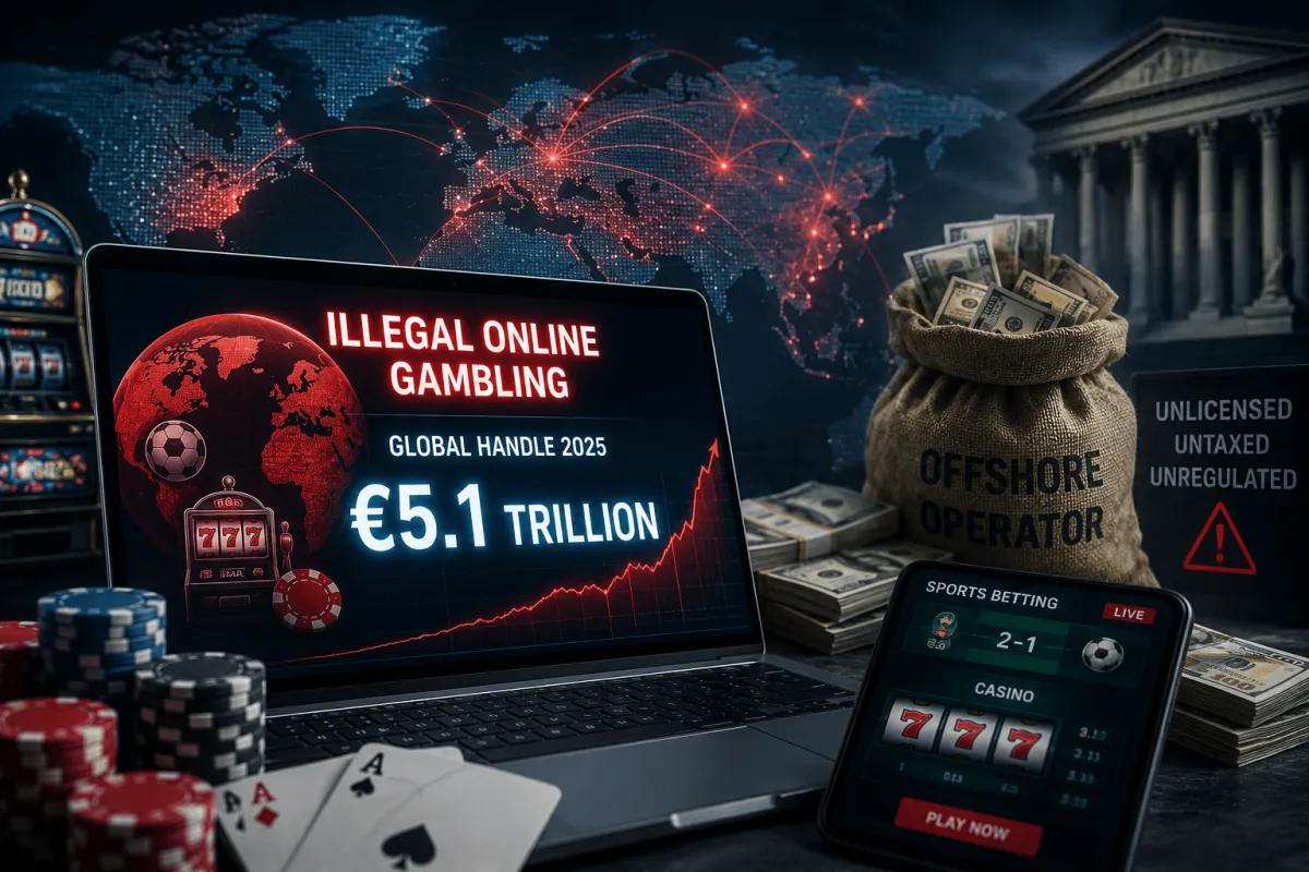 Illegal Online Gambling Handle Reached €5.1 Trillion in 2025